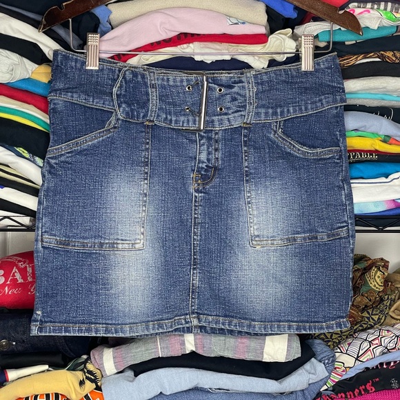 Vintage Nikkies Denim Division Mini Jean Skirt Sz 9 - Picture 1 of 4